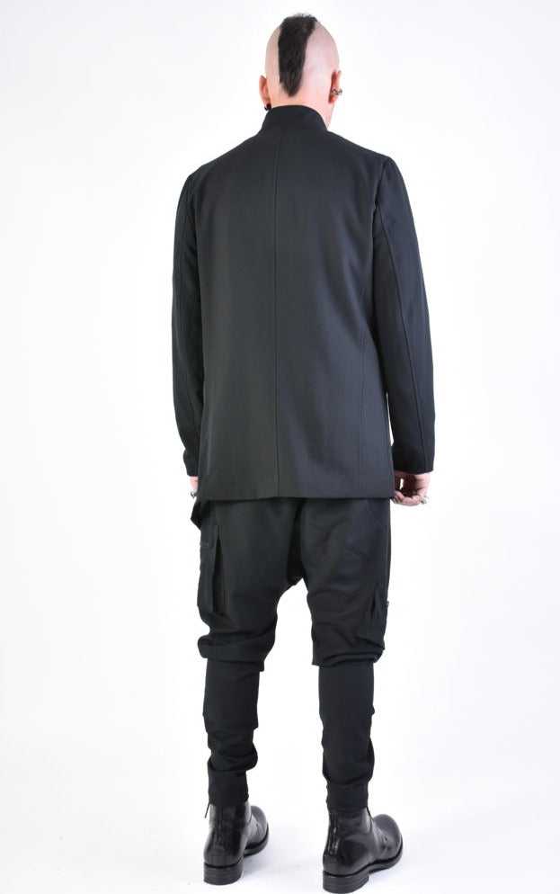 A33R LM12224 JACKET Stretch Asymmetric Regular Fluid Black.