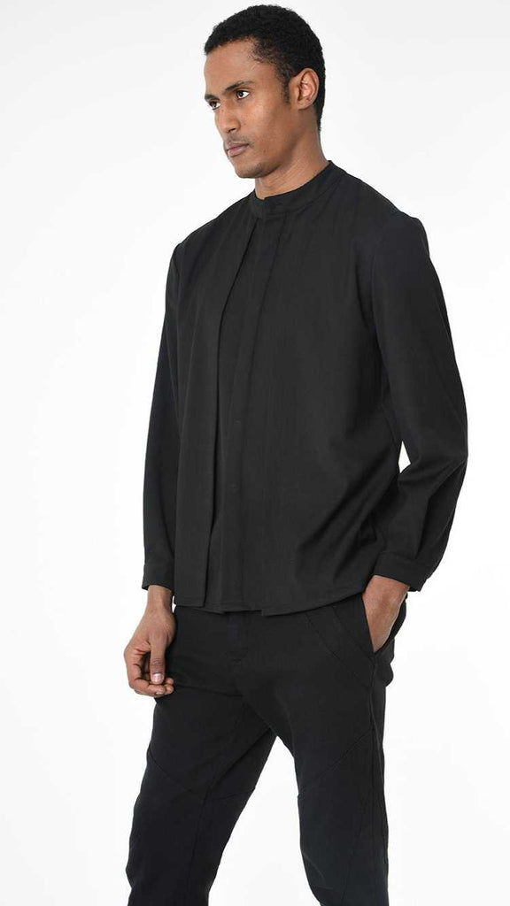 A33R LM22525 SHIRT Regular Fluido Stretch Black.