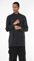 A33R LM22625 SHIRT Regular Long Cotton Stretch Black