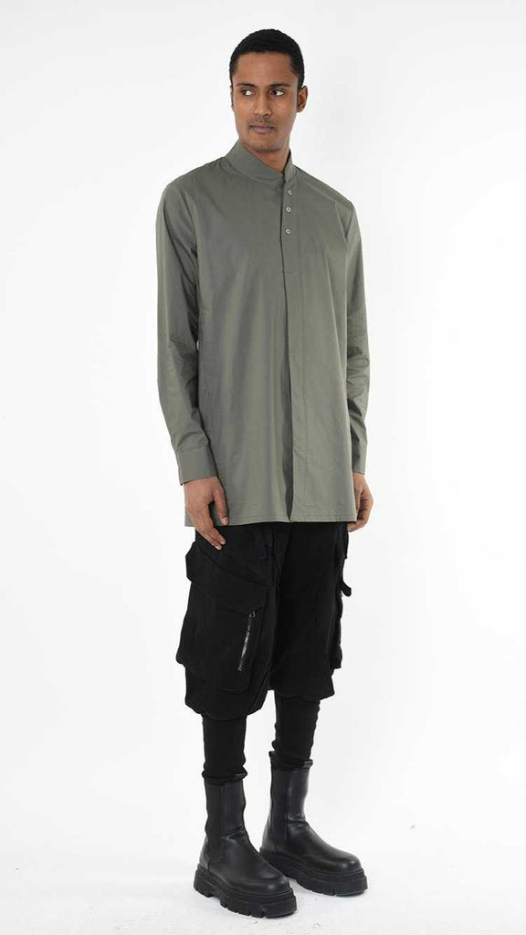 A33R LM22625 SHIRT Regular Long Cotton Stretch Green 148 Shirts & Tops Fall Winter 2024|25 Man LA HAINE INSIDE US TEPHRA