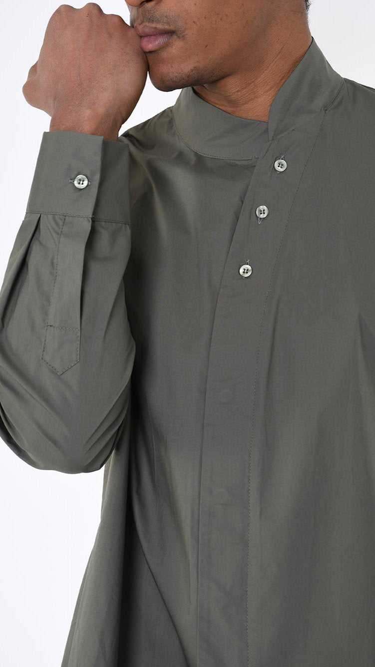 A33R LM22625 SHIRT Regular Long Cotton Stretch Green