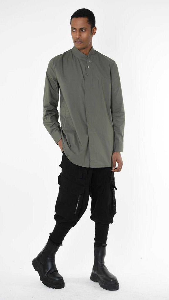 A33R LM22625 SHIRT Regular Long Cotton Stretch Green 148 Shirts & Tops Fall Winter 2024|25 Man LA HAINE INSIDE US TEPHRA