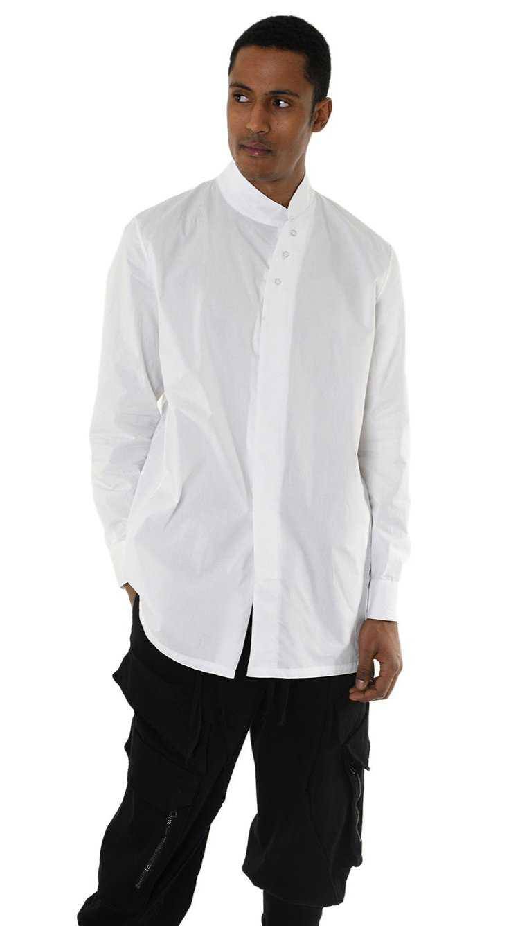 A33R LM22625 SHIRT Regular Long Cotton Stretch White