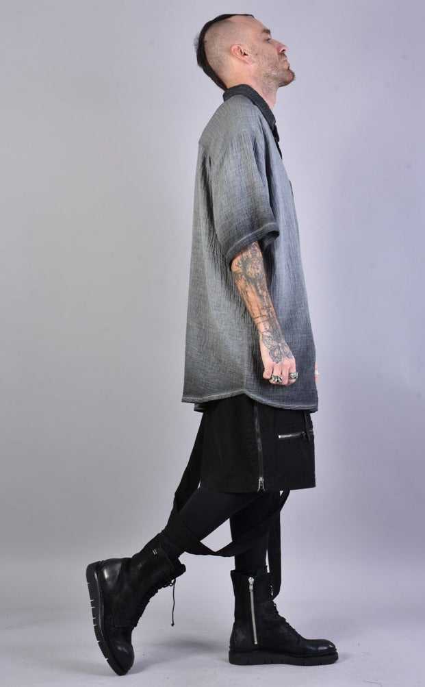 A33V LM073 GREY Cotton Double Gauze Oversize Shirt 149 Shirts Shirts for men LA HAINE INSIDE US TEPHRA