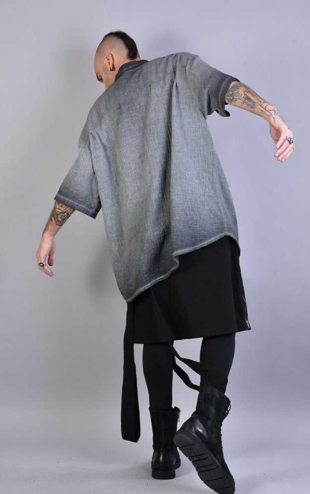 A33V LM073 GREY Cotton Double Gauze Oversize Shirt 149 Shirts Shirts for men LA HAINE INSIDE US TEPHRA