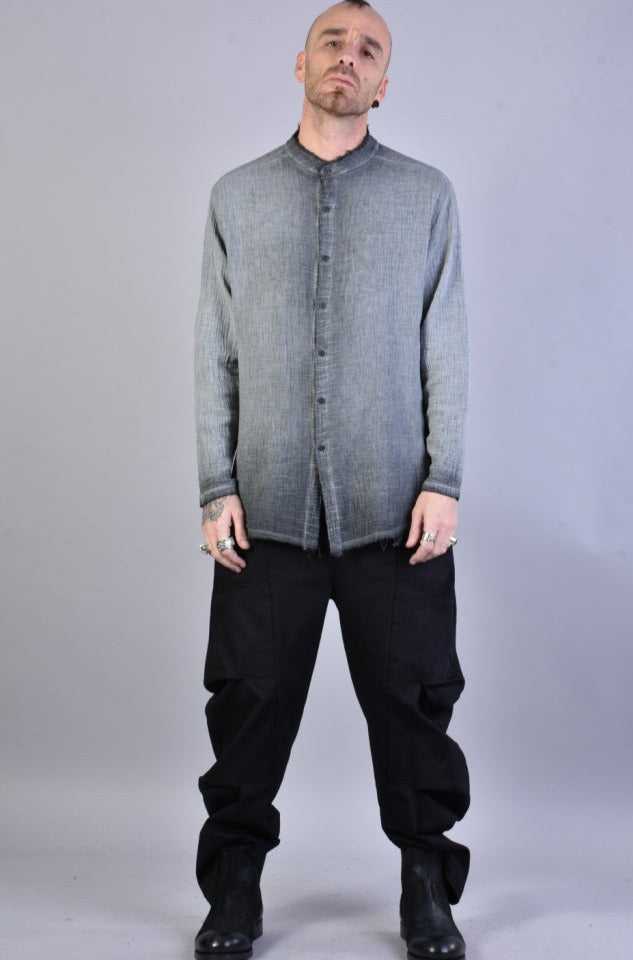 A33V LM074 GREY Cotton Double Gauze Shirt.