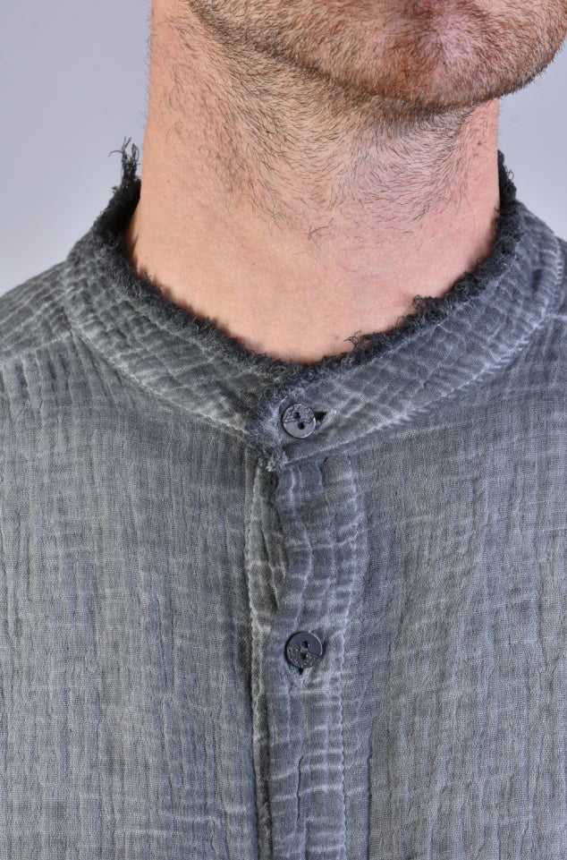 A33V LM074 GREY Cotton Double Gauze Shirt.