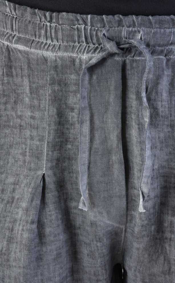 A33V LM10824 TROUSER Regular Linen Dyed Cold Black/Grey 168 Pants trousers men LA HAINE INSIDE US TEPHRA