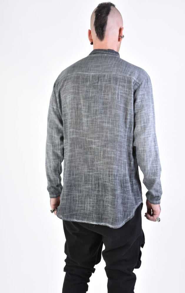 A33V LM11524 SHIRT Regular Gauze Cotton Dyed Cold Grey.