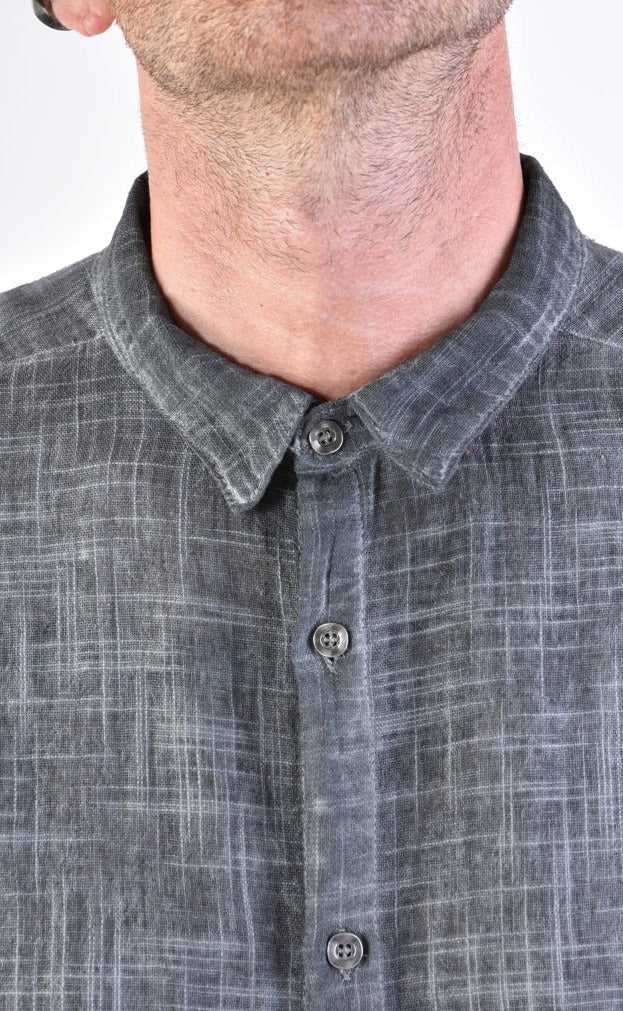 A33V LM11524 SHIRT Regular Gauze Cotton Dyed Cold Grey.