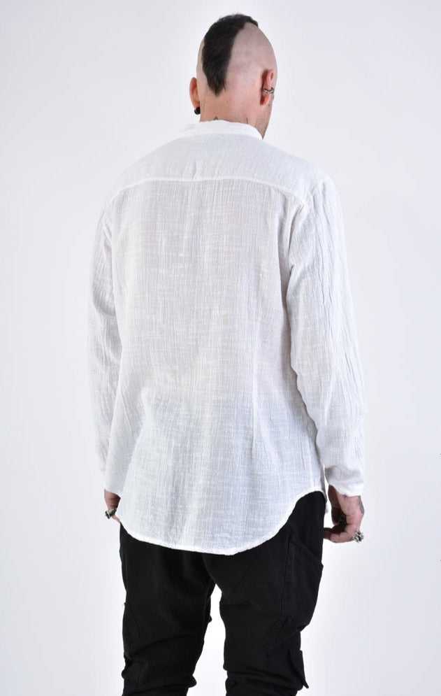 A33V LM11624 SHIRT Regular Gauze Cotton Dyed Hot White.