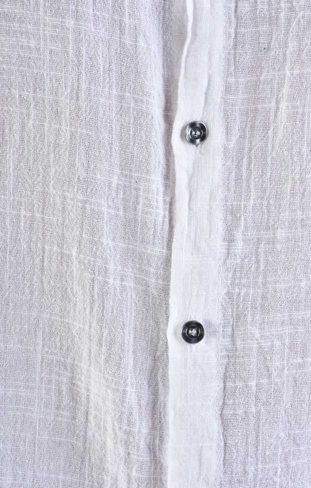 A33V LM11624 SHIRT Regular Gauze Cotton Dyed Hot White.