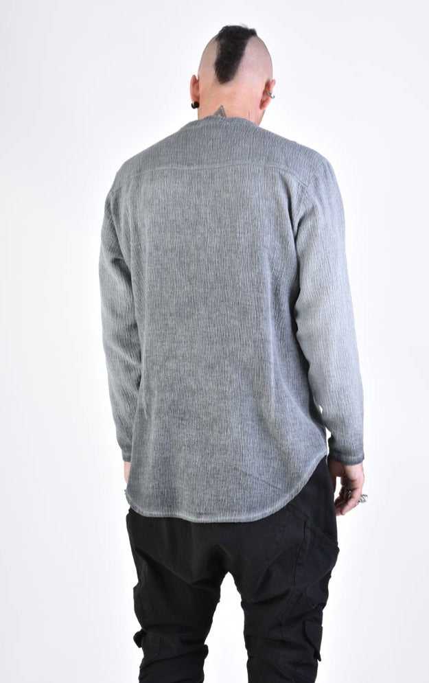 A33V LM11724 SHIRT Regular Woven Cotton Degrade Grey.