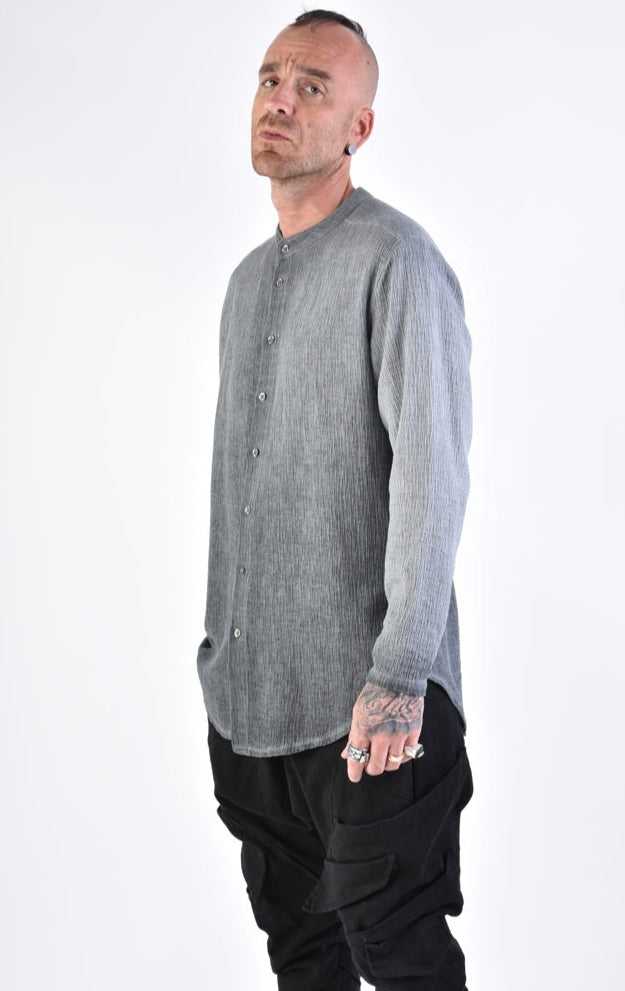 A33V LM11724 SHIRT Regular Woven Cotton Degrade Grey.