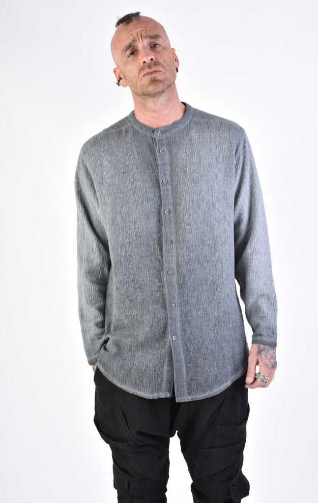 A33V LM11724 SHIRT Regular Woven Cotton Degrade Grey.