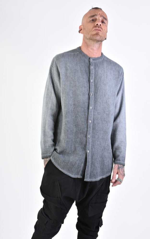 A33V LM11724 SHIRT Regular Woven Cotton Degrade Grey.