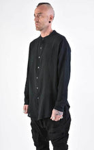 A33V LM11824 SHIRT Regular Gauze Cotton Dyed Hot Black