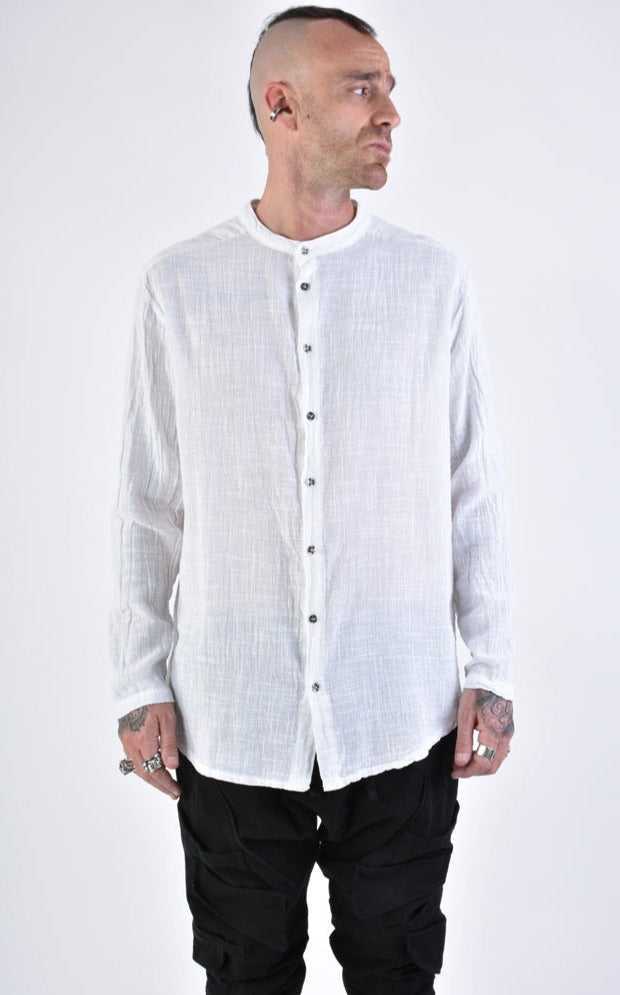 A33V LM11824 SHIRT Regular Gauze Cotton Dyed Hot White.