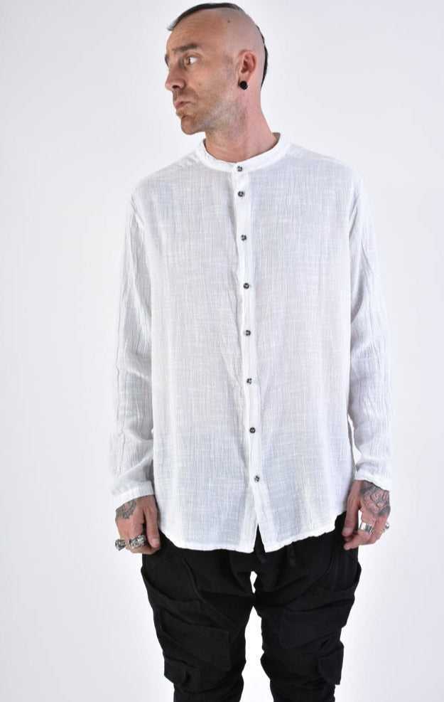 A33V LM11824 SHIRT Regular Gauze Cotton Dyed Hot White.