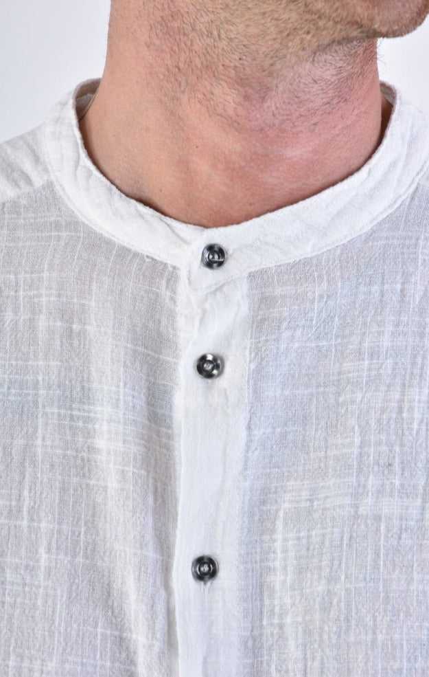 A33V LM11824 SHIRT Regular Gauze Cotton Dyed Hot White.