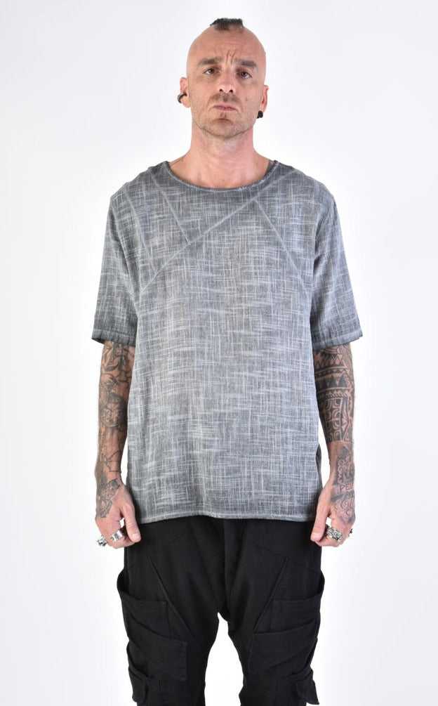 A33V LM14124 T-SHIRT Regular Cotton Gauze Dyed Cold Grey 88 Shirts & Tops T-shirts for men LA HAINE INSIDE US TEPHRA