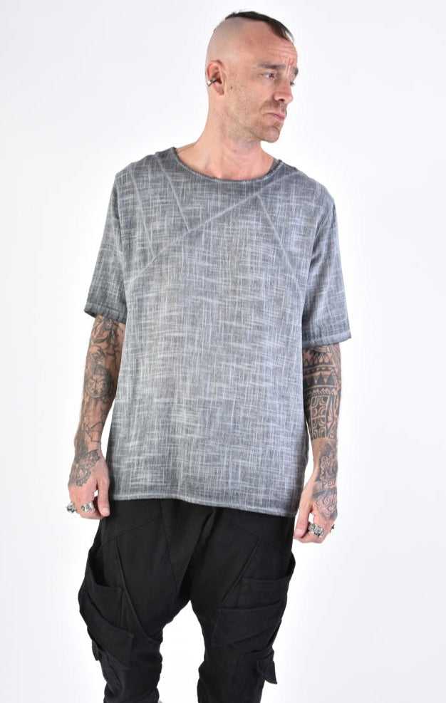 A33V LM14124 T-SHIRT Regular Cotton Gauze Dyed Cold Grey 88 Shirts & Tops T-shirts for men LA HAINE INSIDE US TEPHRA