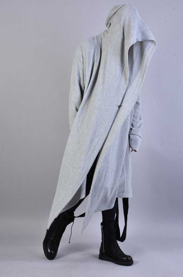 A33Z LM024 GREY Over Asymmetric Cardigan.