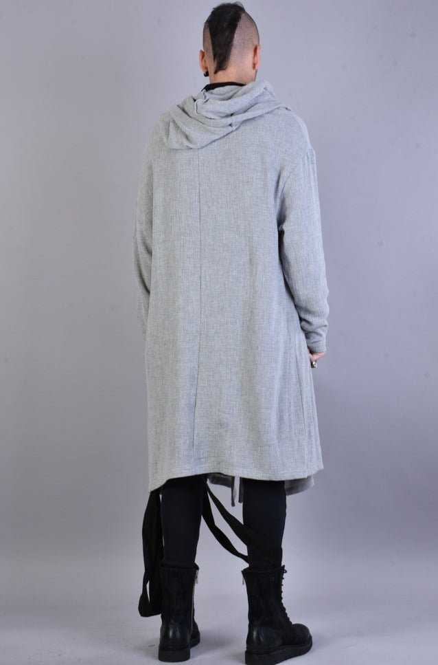 A33Z LM024 GREY Over Asymmetric Cardigan.