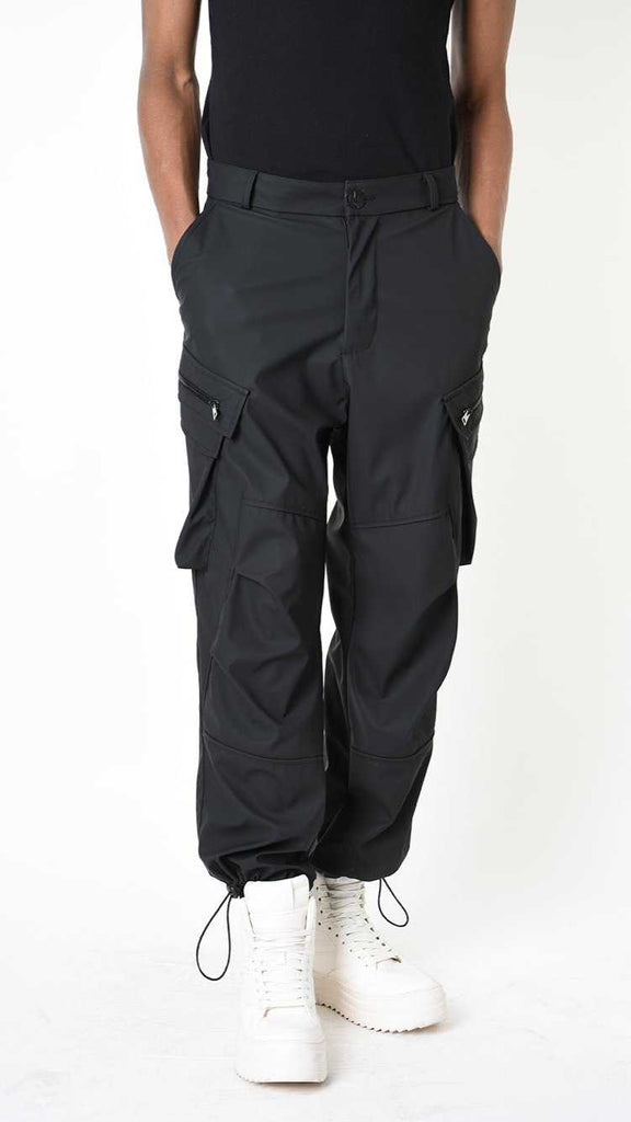 A33Z LM14725 TROUSER Cargo Rubberized Technical Fabric﻿ Black 198 Pants Fall Winter 2024|25 Man LA HAINE INSIDE US TEPHRA