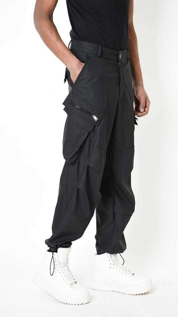 A33Z LM14725 TROUSER Cargo Rubberized Technical Fabric﻿ Black 198 Pants Fall Winter 2024|25 Man LA HAINE INSIDE US TEPHRA