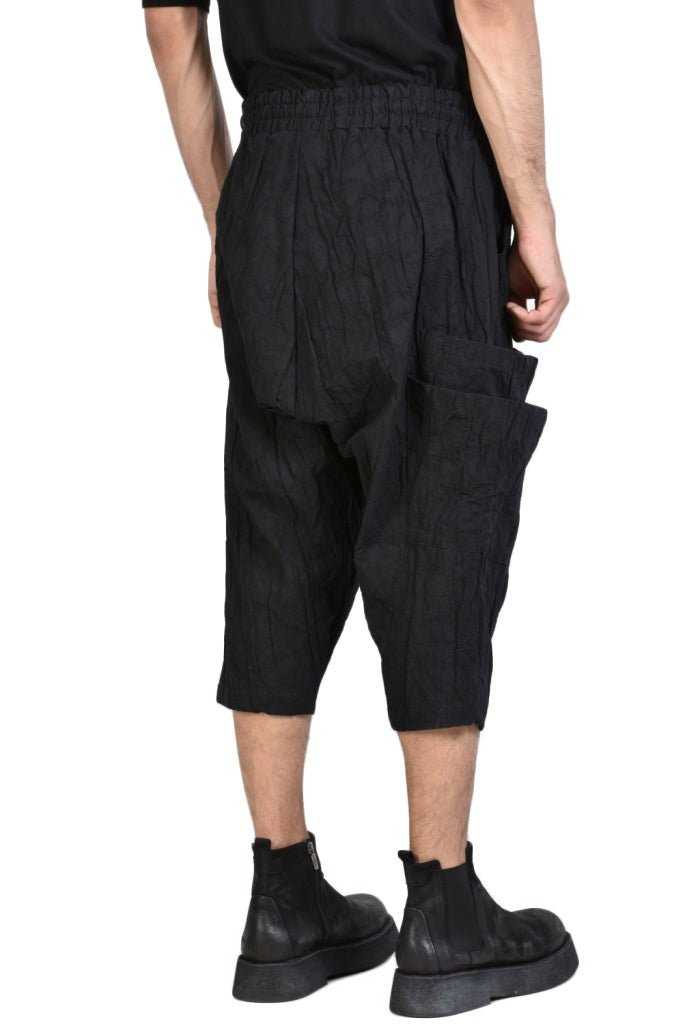 A33Z MERPMUI23 BLACK Cotton Linen Oversize Trousers Crop 266 Pants Crop Pants & Shorts LA HAINE INSIDE US TEPHRA