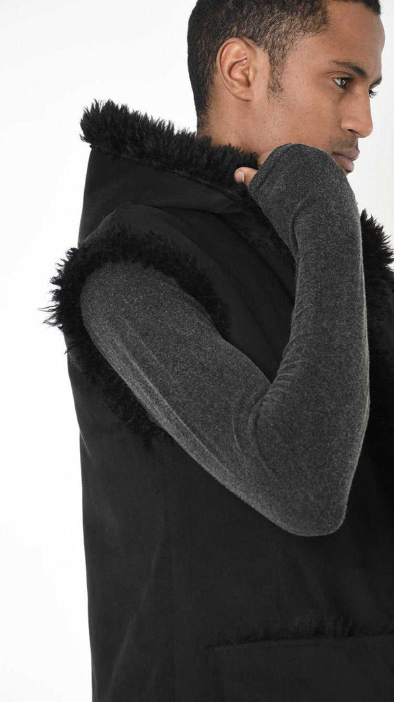 A34 LW86025 GILET Faux Fur Double Face UNISEX U Black 398 Coats & Jackets Fall Winter 2024|25 Man LA HAINE INSIDE US TEPHRA