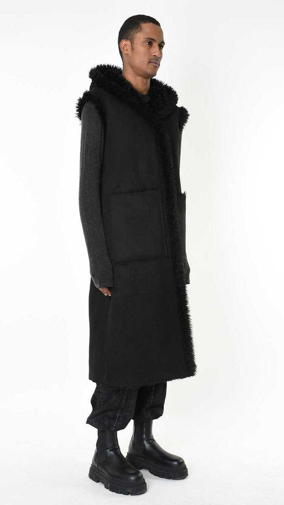 A34 LW86025 GILET Faux Fur Double Face UNISEX U Black 398 Coats & Jackets Fall Winter 2024|25 Man LA HAINE INSIDE US TEPHRA