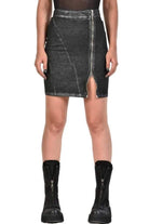 A34B ALISHA23 BLACK stretch gabardine skirt