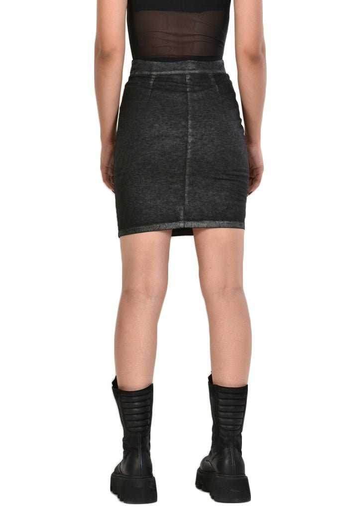 A34B ALISHA23 BLACK stretch gabardine skirt