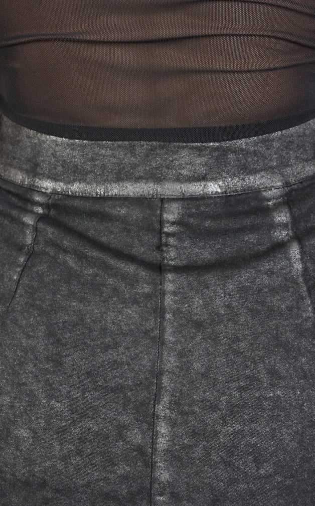 A34B ALISHA23 BLACK stretch gabardine skirt