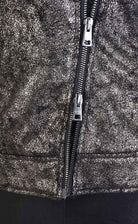 A34B LW50523 Jacket - Black Bronze Lined Washed Coated Cloth Chiodo Biker Italian Women's