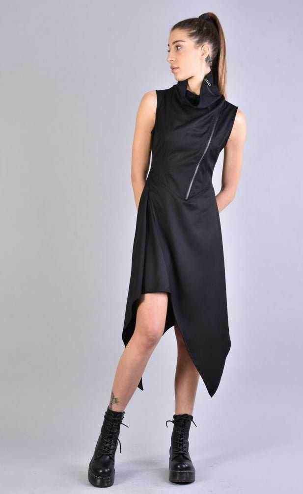 A34B LW50823 BLACK  Asymmetric Dress