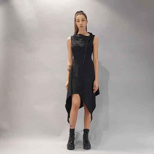 A34B LW50823 BLACK  Asymmetric Dress