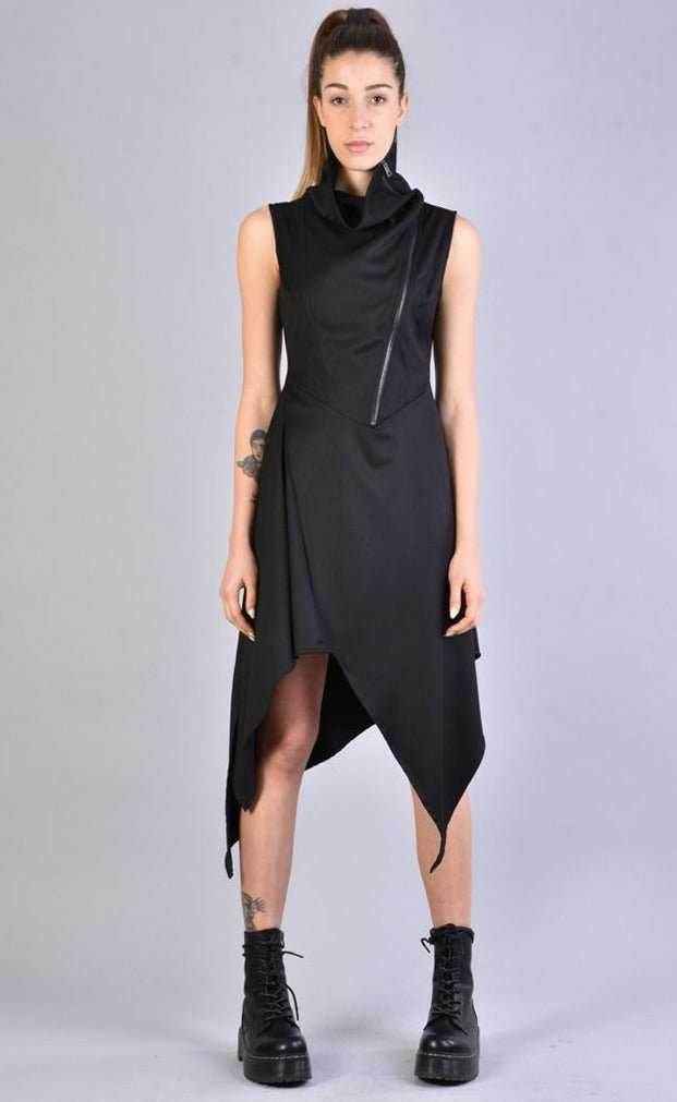 A34B LW50823 BLACK  Asymmetric Dress