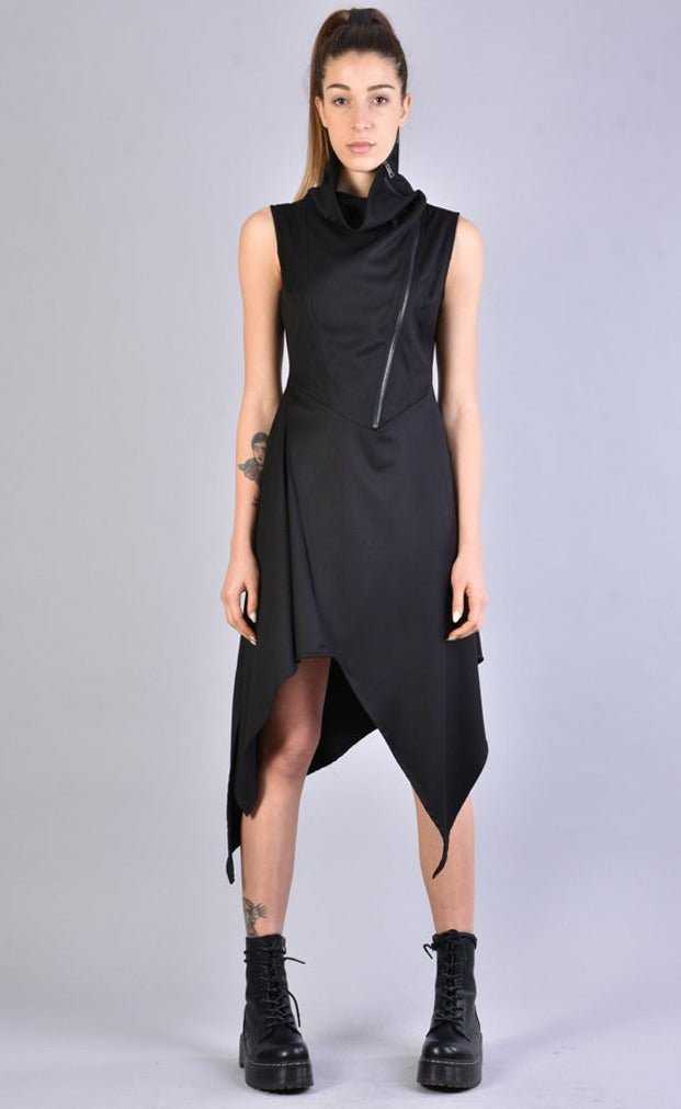 A34B LW50823 BLACK Asymmetric Dress 207 Dresses Dress Woman LA HAINE INSIDE US TEPHRA