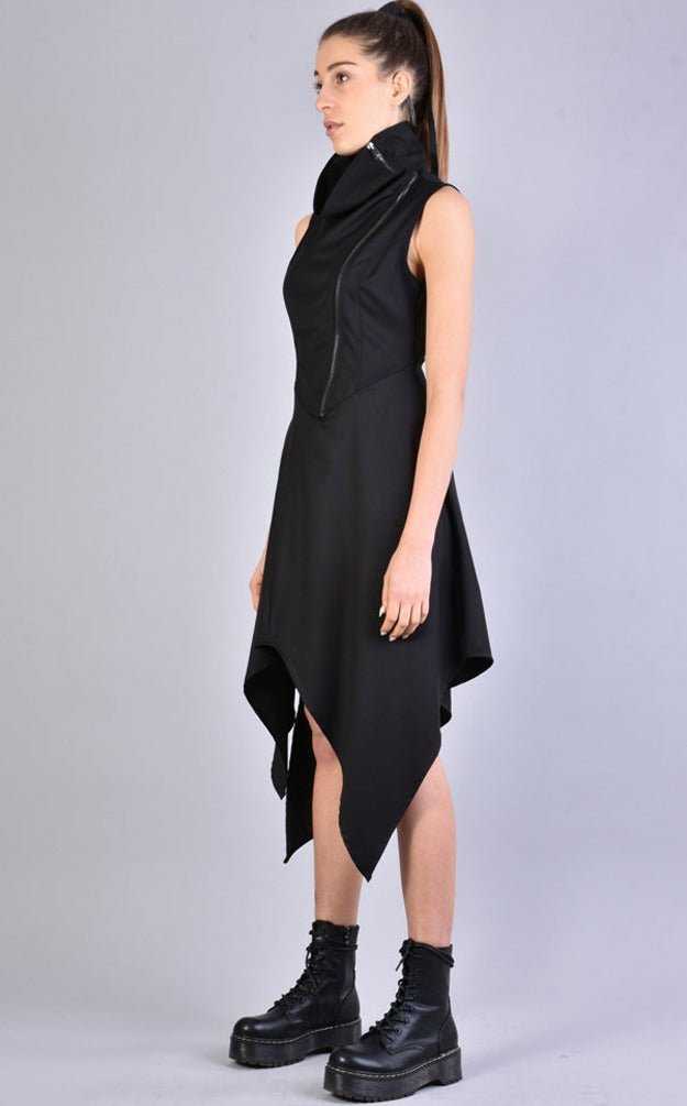 A34B LW50823 BLACK Asymmetric Dress 207 Dresses Dress Woman LA HAINE INSIDE US TEPHRA