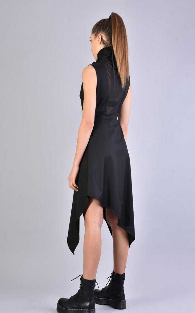 A34B LW50823 BLACK Asymmetric Dress 207 Dresses Dress Woman LA HAINE INSIDE US TEPHRA