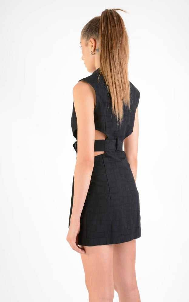 A34B LW68124 Dress Woven Cotton Black