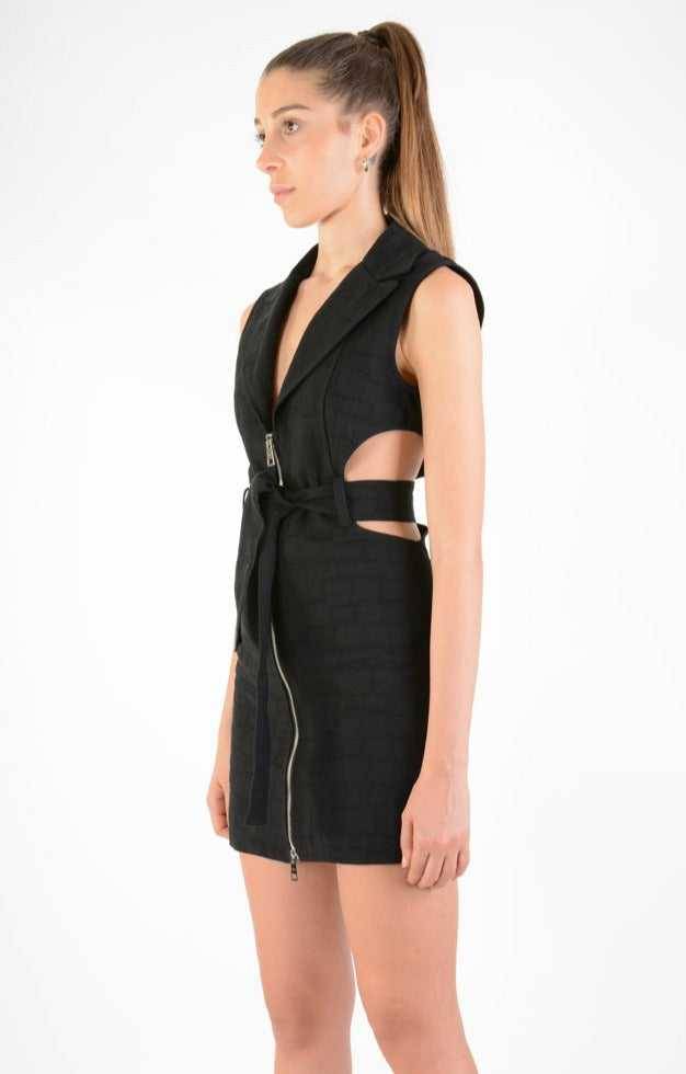 A34B LW68124 Dress Woven Cotton Black