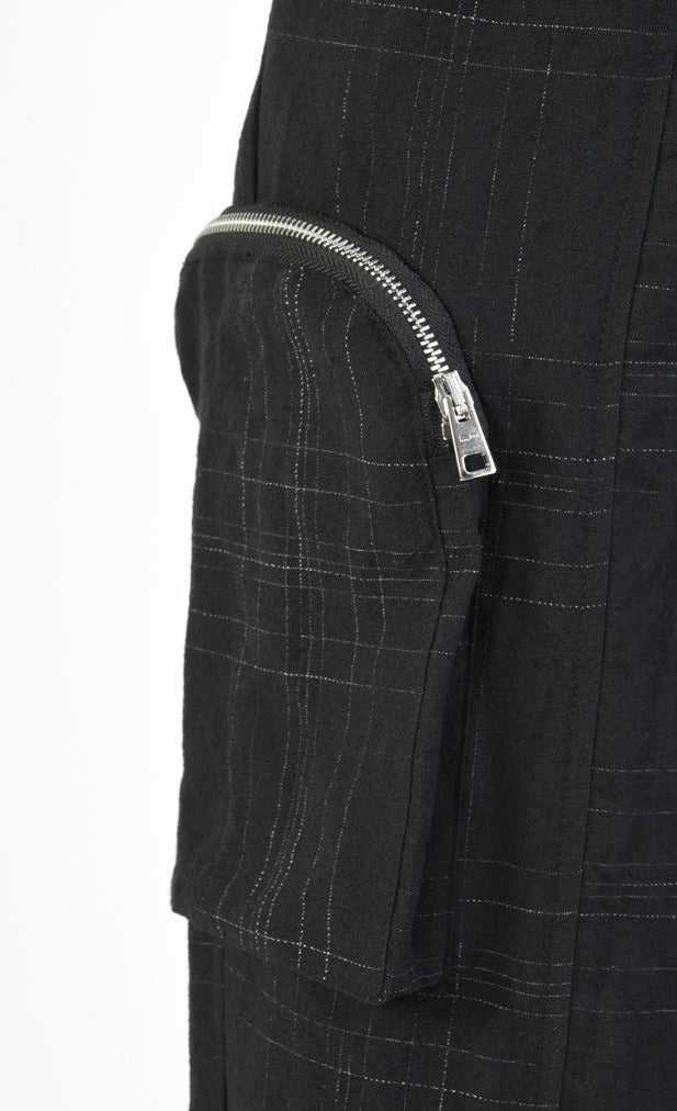 A34B LW68524 Trousers Cargo Cotton Linen & Check Print Black 301 Coats & Jackets Bottoms Woman LA HAINE INSIDE US TEPHRA