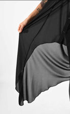 A34B LW69824 Shirt Asymmetric Sleeveless Georgette Black