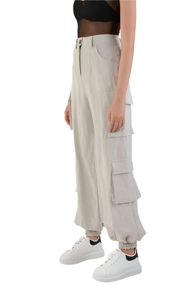 A34B LW70224 Trouser Linen Viscose Sand