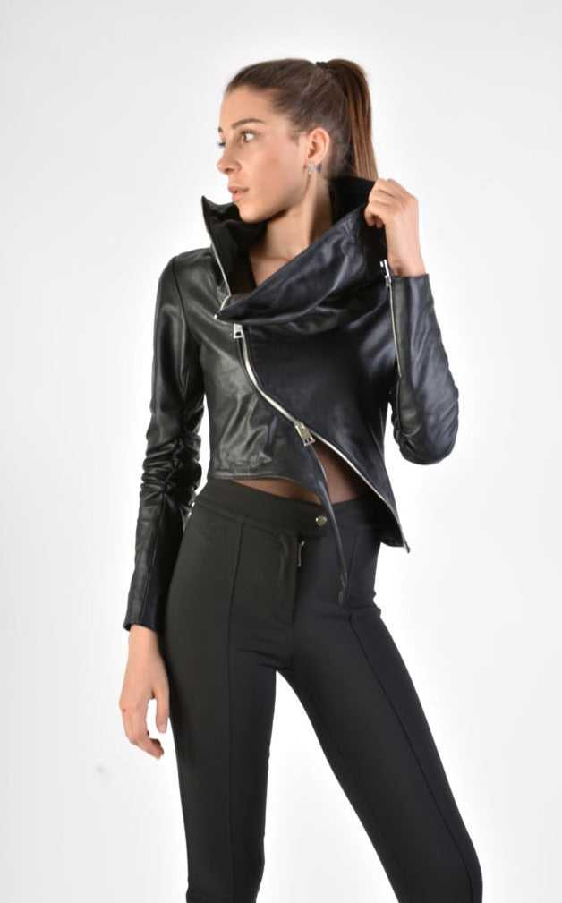 A34B LW70424 Leather Jacket Nappa Black 574 Coats & Jackets Jackets Woman LA HAINE INSIDE US TEPHRA