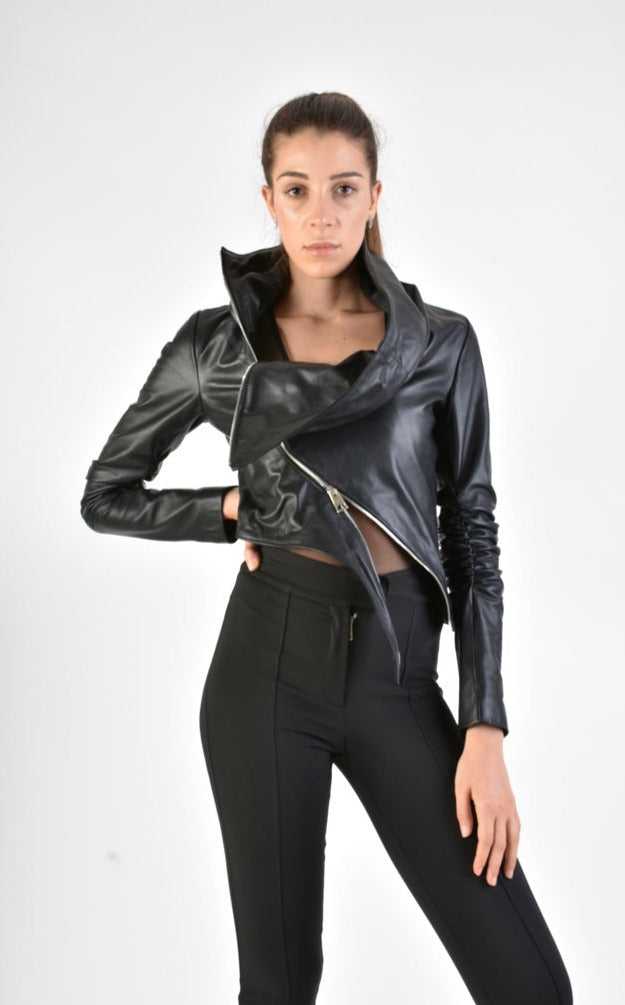 A34B LW70424 Leather Jacket Nappa Black 574 Coats & Jackets Jackets Woman LA HAINE INSIDE US TEPHRA